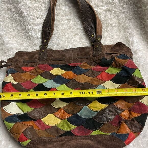 LUCKY BRAND Mult-Color leather & Suede Patchwork HOBO  large Shoulder Bag - Picture 10 of 15